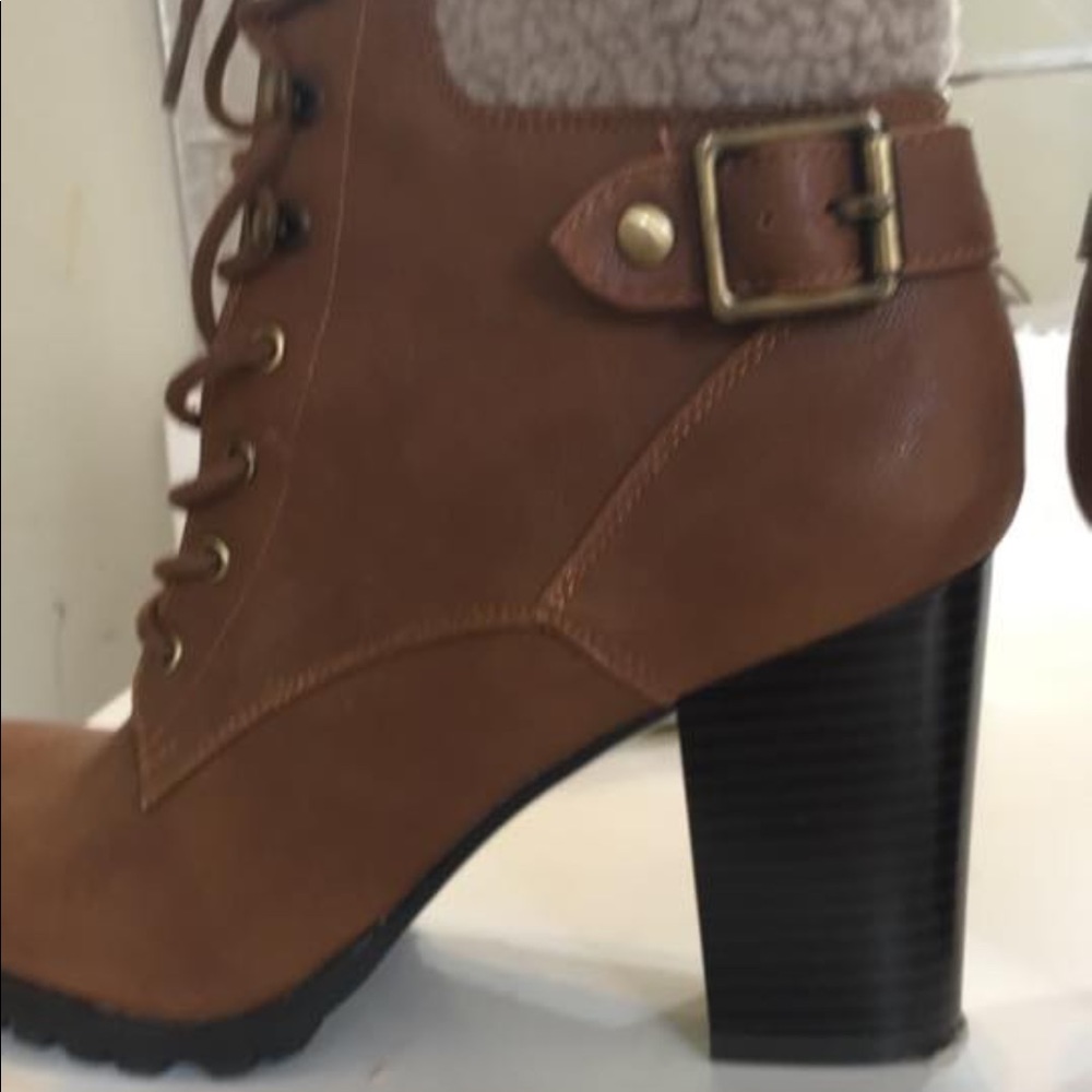 Rust colored booties only once worn.